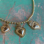 Gold Plated Hearts On Fire Necklace