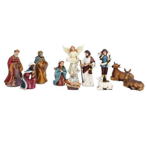 12 PC Polyresin Nativity Set