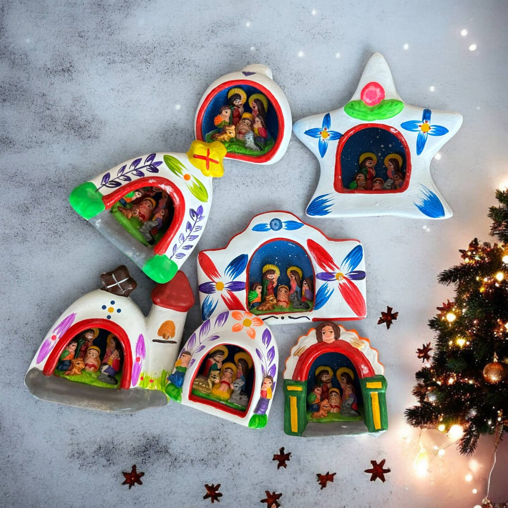 Handmade Peruvian Nativity Ornaments: Christmas decor