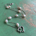 Cross My Heart Pearl Chain Necklace