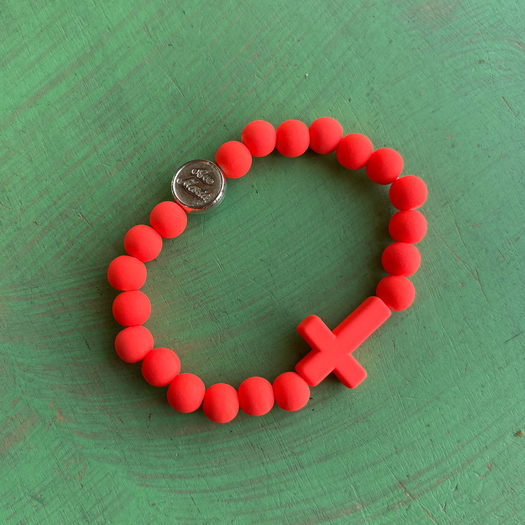Ave Maria Silicone Rosary Bracelet - Colorful Catholic Decade Bracelet