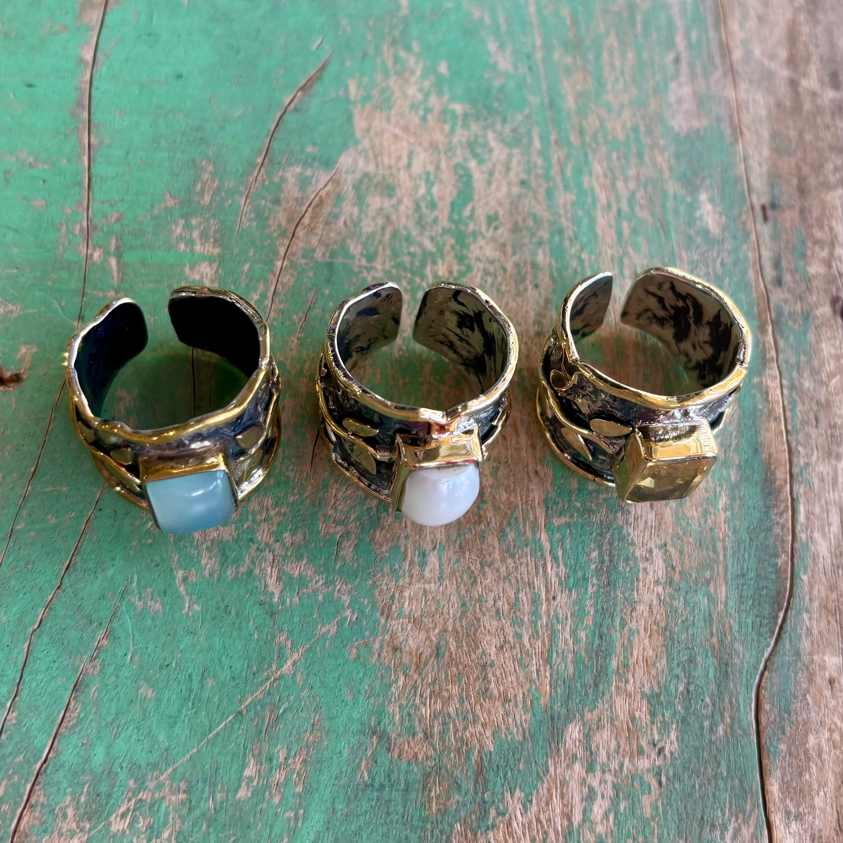 Stems And Gems Adjustable Ring