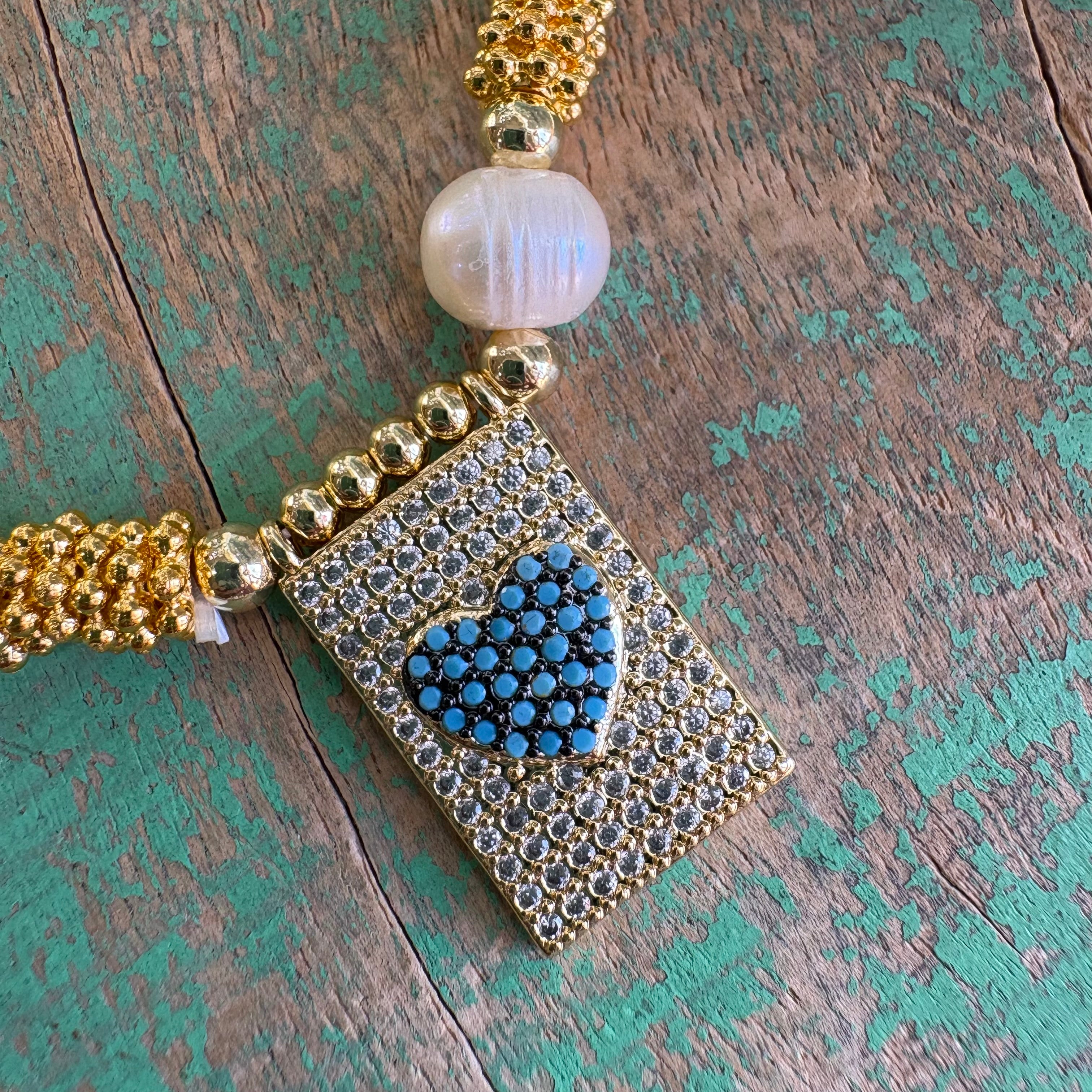 Gold Beaded Freshwater Pearl Faith Bracelets