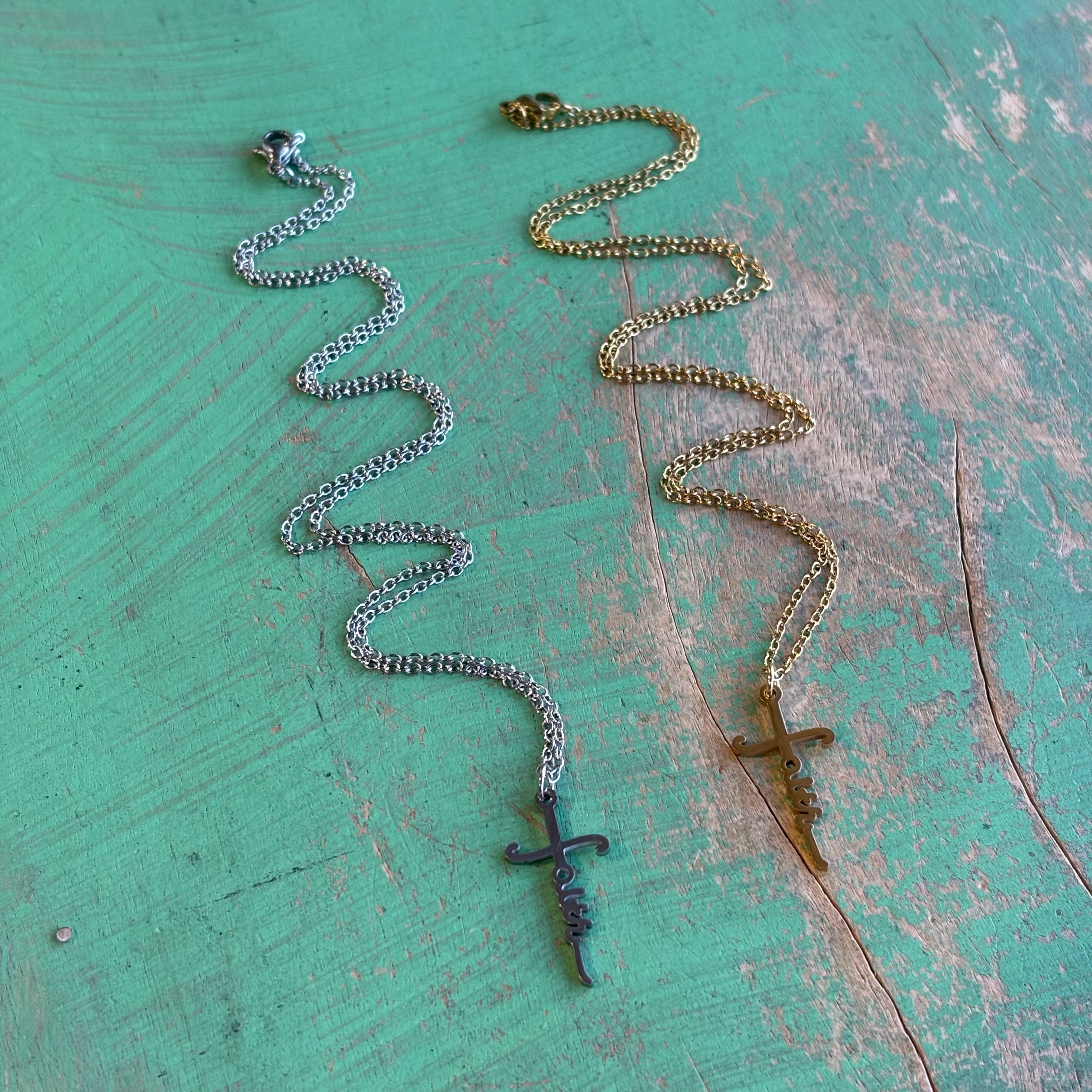 Stainless Steel Faith Cross Necklace