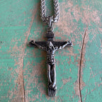 Silver Stainless Steel Crucifix Necklace