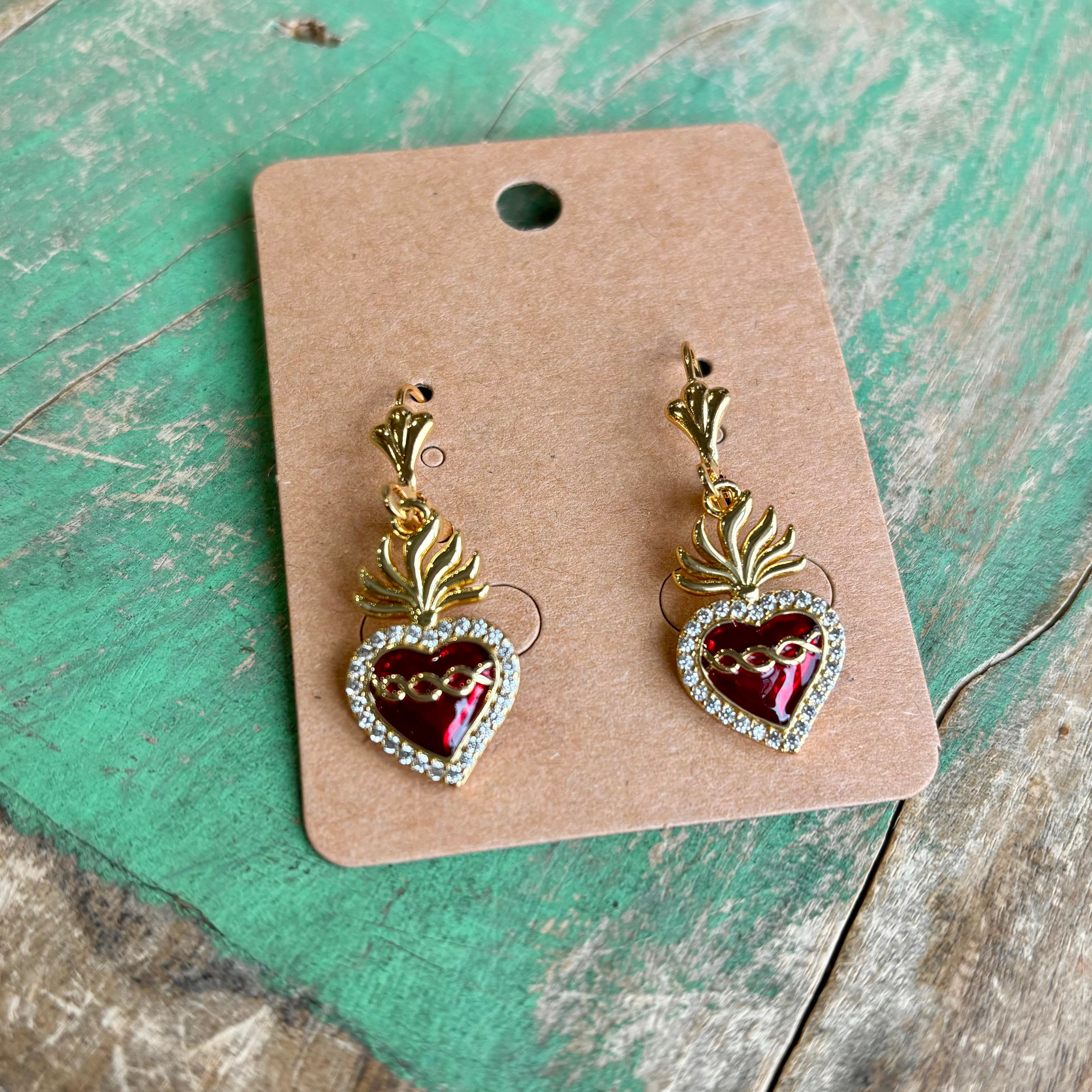 Red Sacred Heart Mini Paperclip Necklace