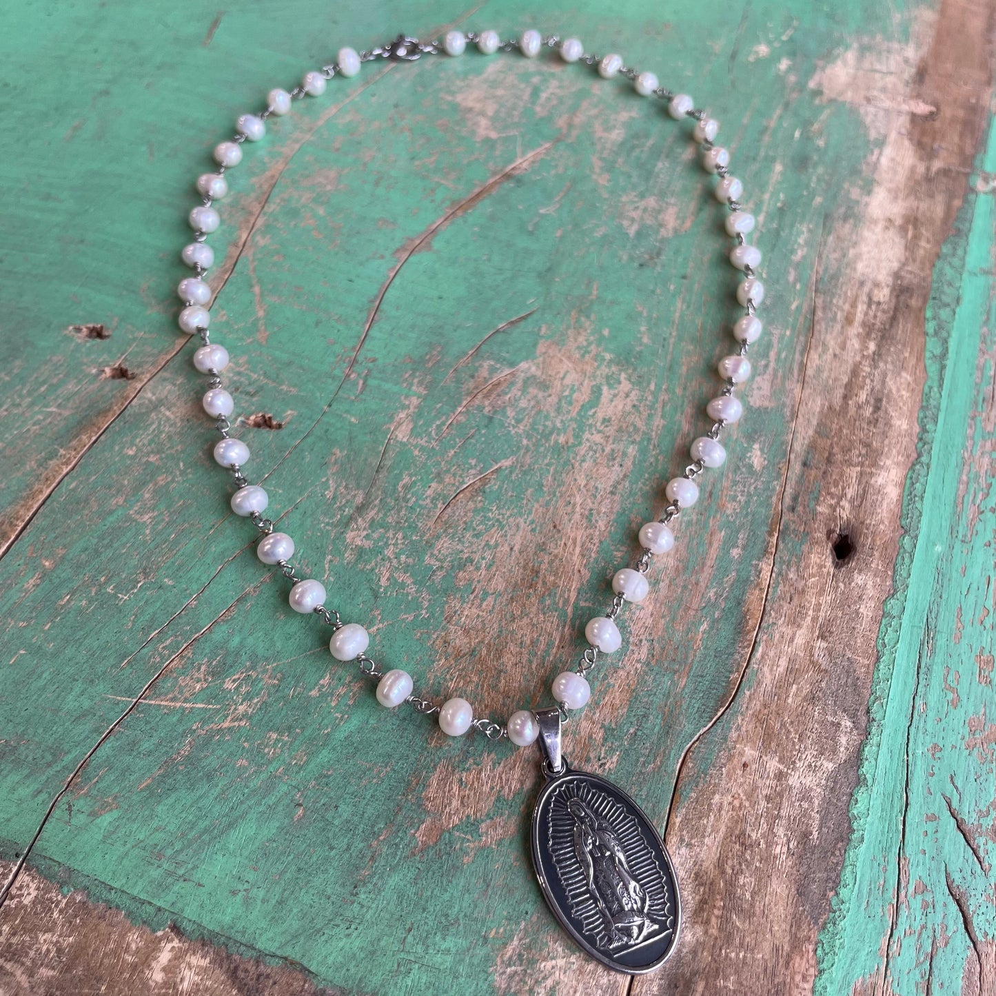 Sterling Silver Loyal Love Pearl Necklace