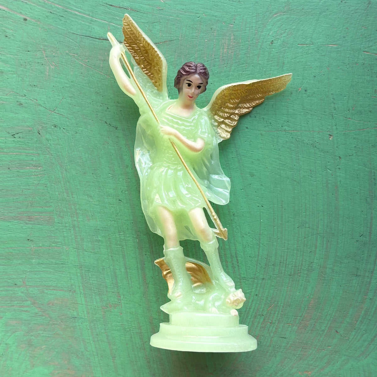 St. Michael the Archangel Magnetic Mini Statue – 5” | Full Color or Glow-in-the-Dark