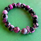 Black and Pink Breast Cancer Awareness Bracelet