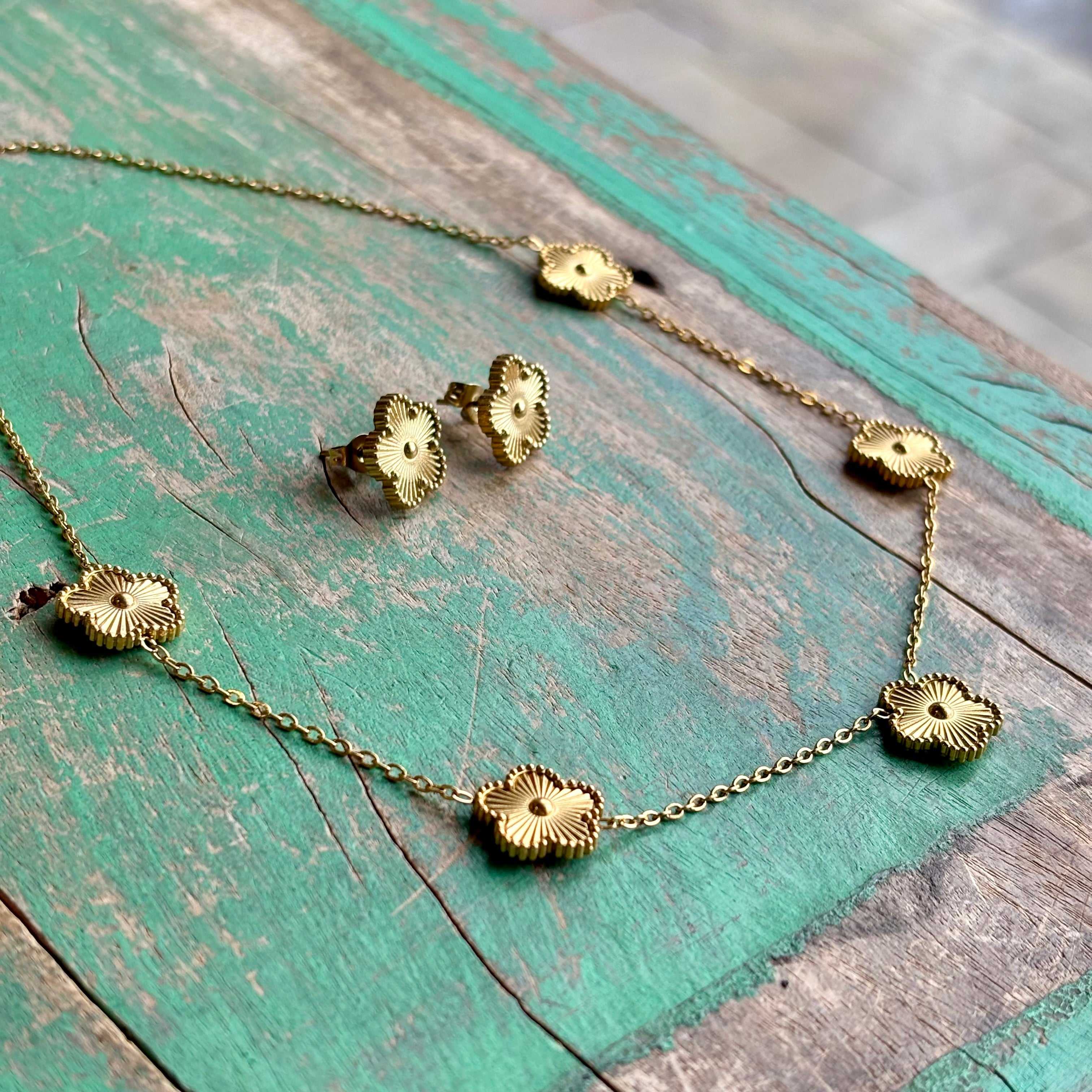 Linked Flower Necklace, Bracelet or Earrings