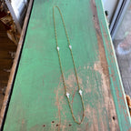 Shell Cross Long Bar Link Chain Necklace