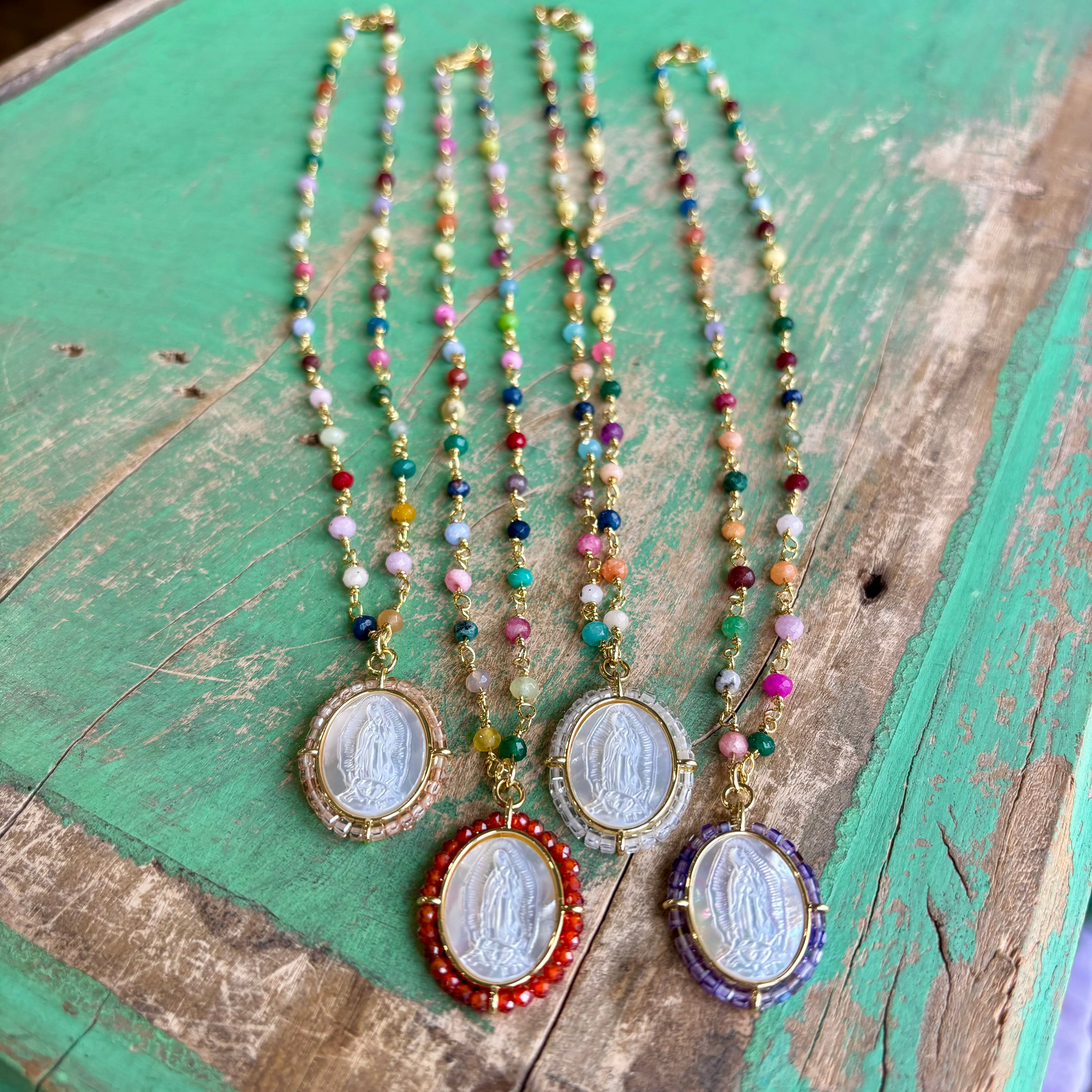 Colorful Mother of Pearl Beaded Necklace