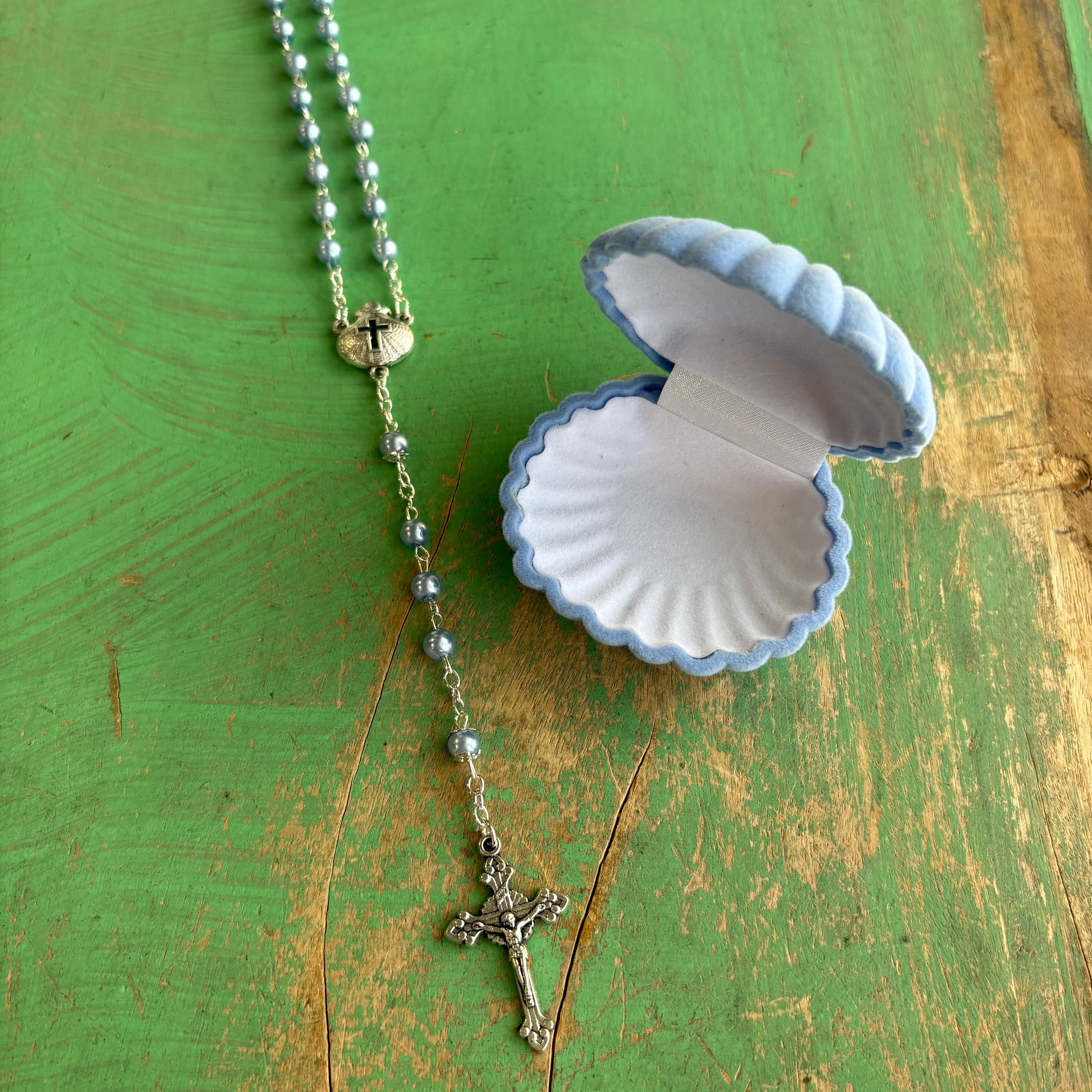 Baptism Shell Case Rosary