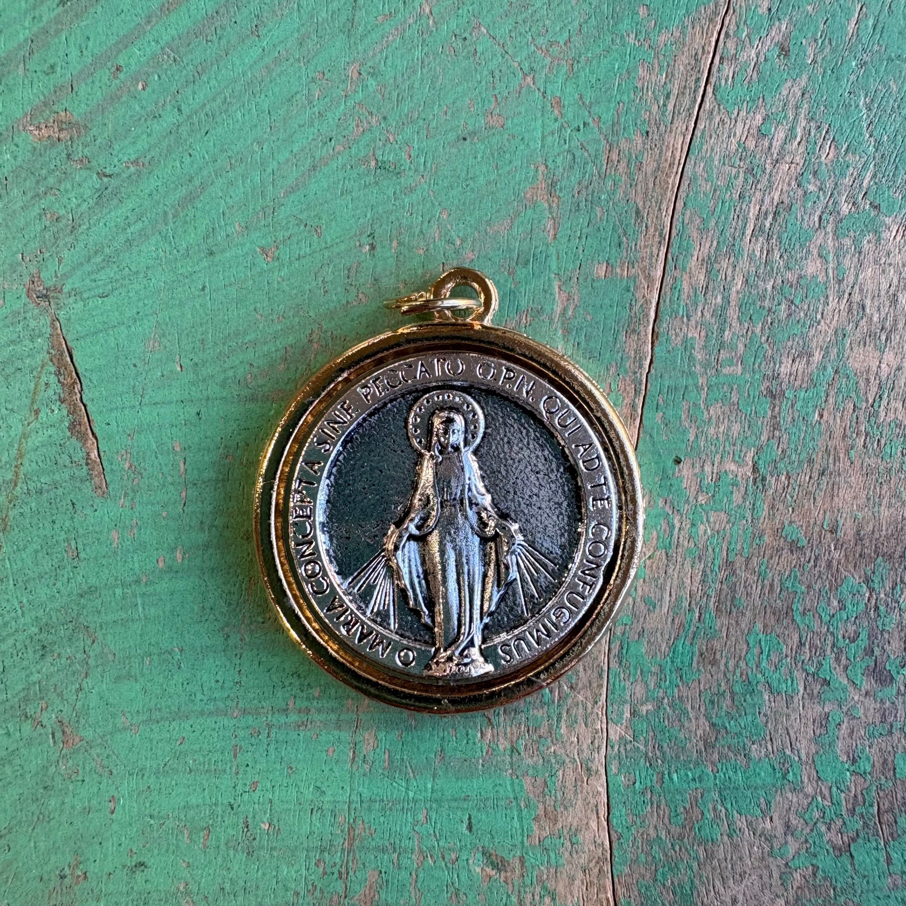 Two Tone Round Miraculous Medal