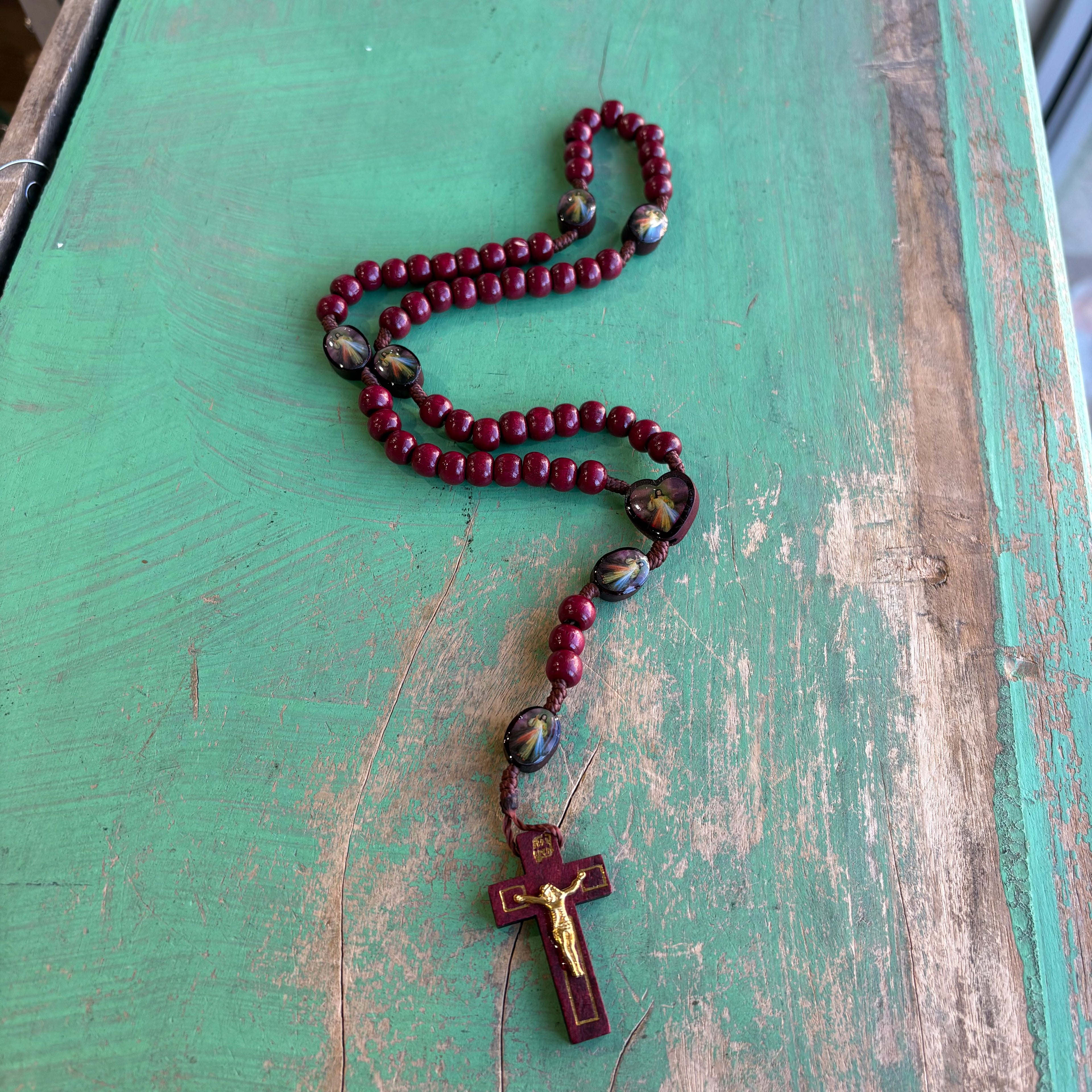 Divine Mercy Wooden Rosary