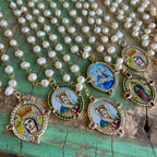 Freshwater Pearl with Gemstone Mary Pendant