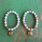 Milky Agate St Benedict Bubble Bracelet