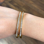 Gold Stainless Steel and Cubic Zirconia Bangle