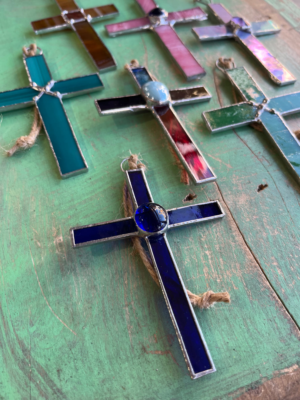 Stained Glass Cross Ornaments