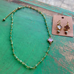 Shell Cross Natural Stone Necklace or Earrings