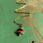 Red Sacred Heart Paperclip Necklace