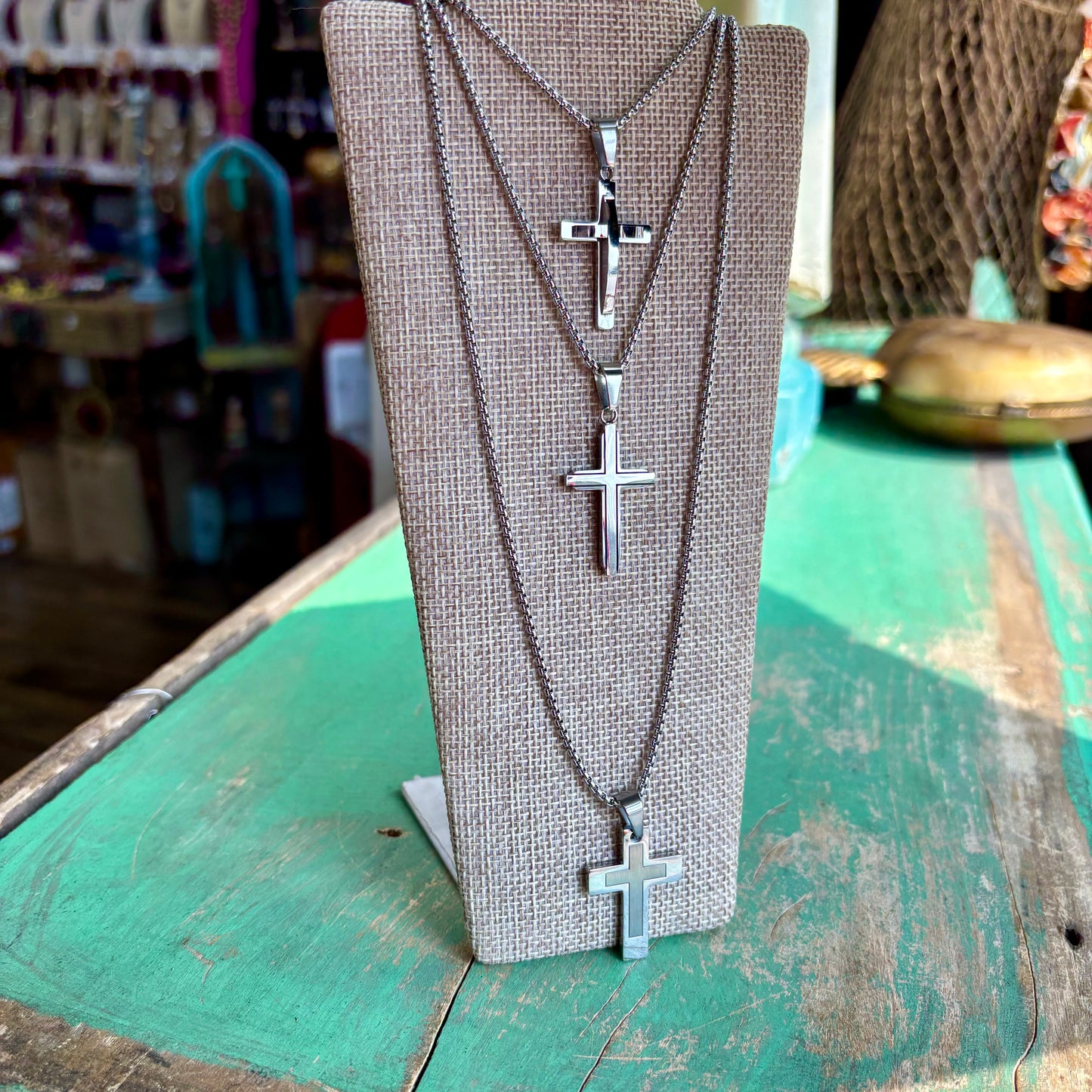 Medium Cross Stainless Steel Necklace