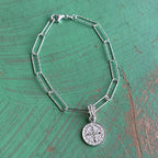 Sterling Silver St Benedict Paperclip Bracelet