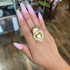 Adjustable Brass Sacred Heart Ring