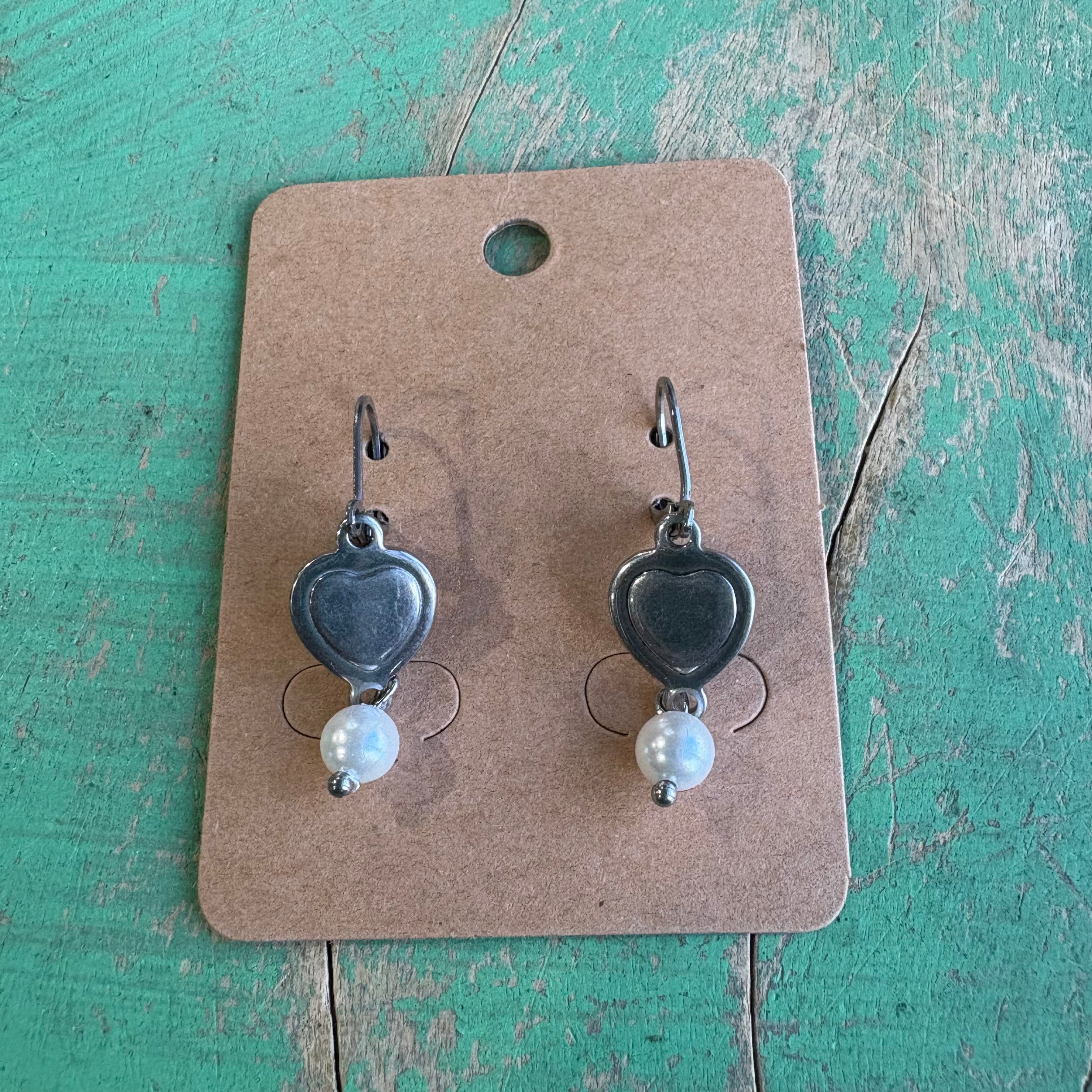 Simple Shell Pearl Heart Necklace, Bracelet or Earrings