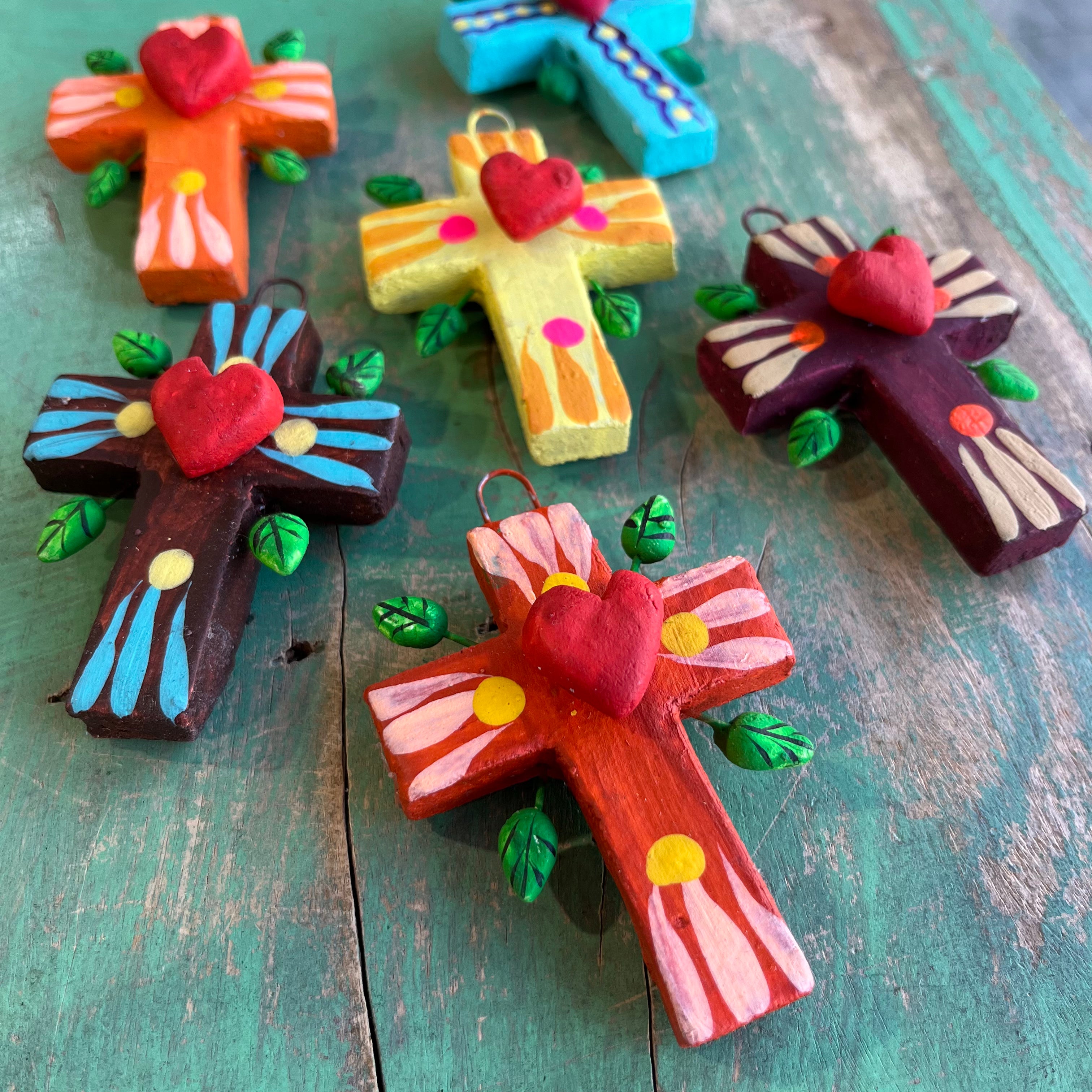 Ceramic Artsy Cross Magnets