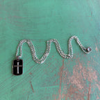 Bold Faith Black Enamel Cross Necklace