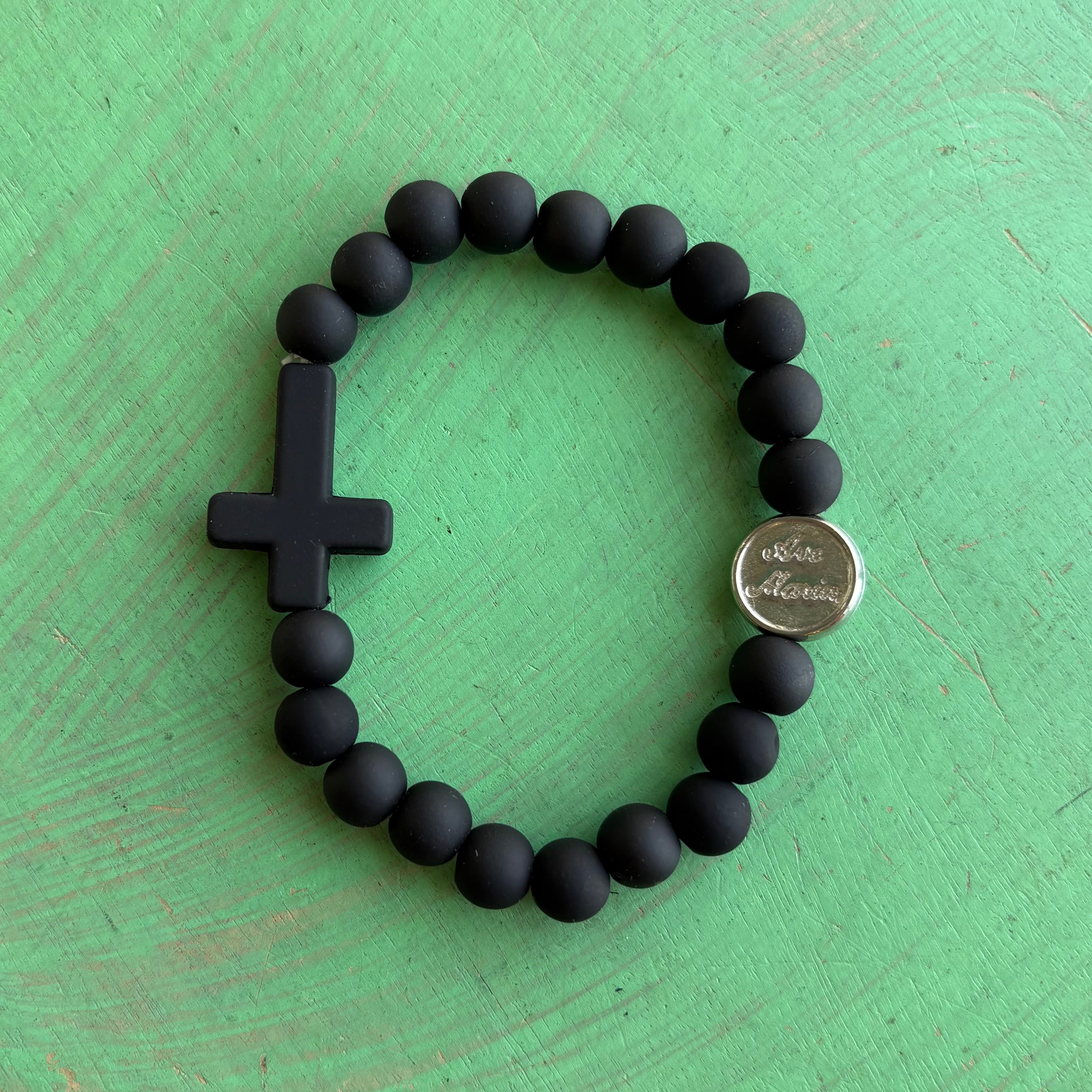 Ave Maria Silicone Rosary Bracelet - Colorful Catholic Decade Bracelet