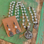 OLG Shell Pearl Necklace, Earrings or Bracelet