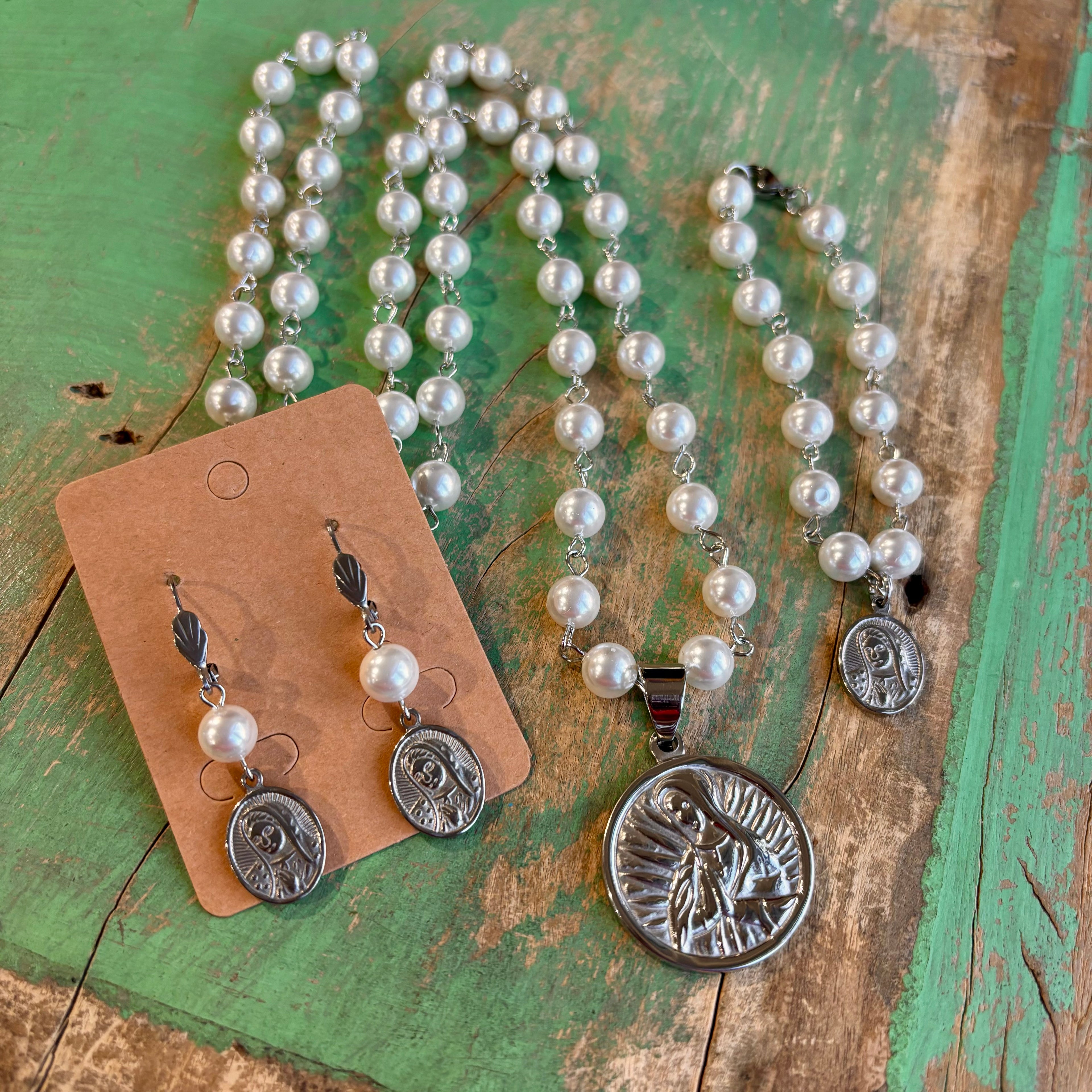 OLG Shell Pearl Necklace, Earrings or Bracelet