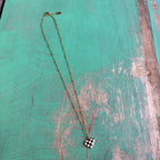 Checkered Gold Stainless Steel Heart Necklace, Earrings or Ring