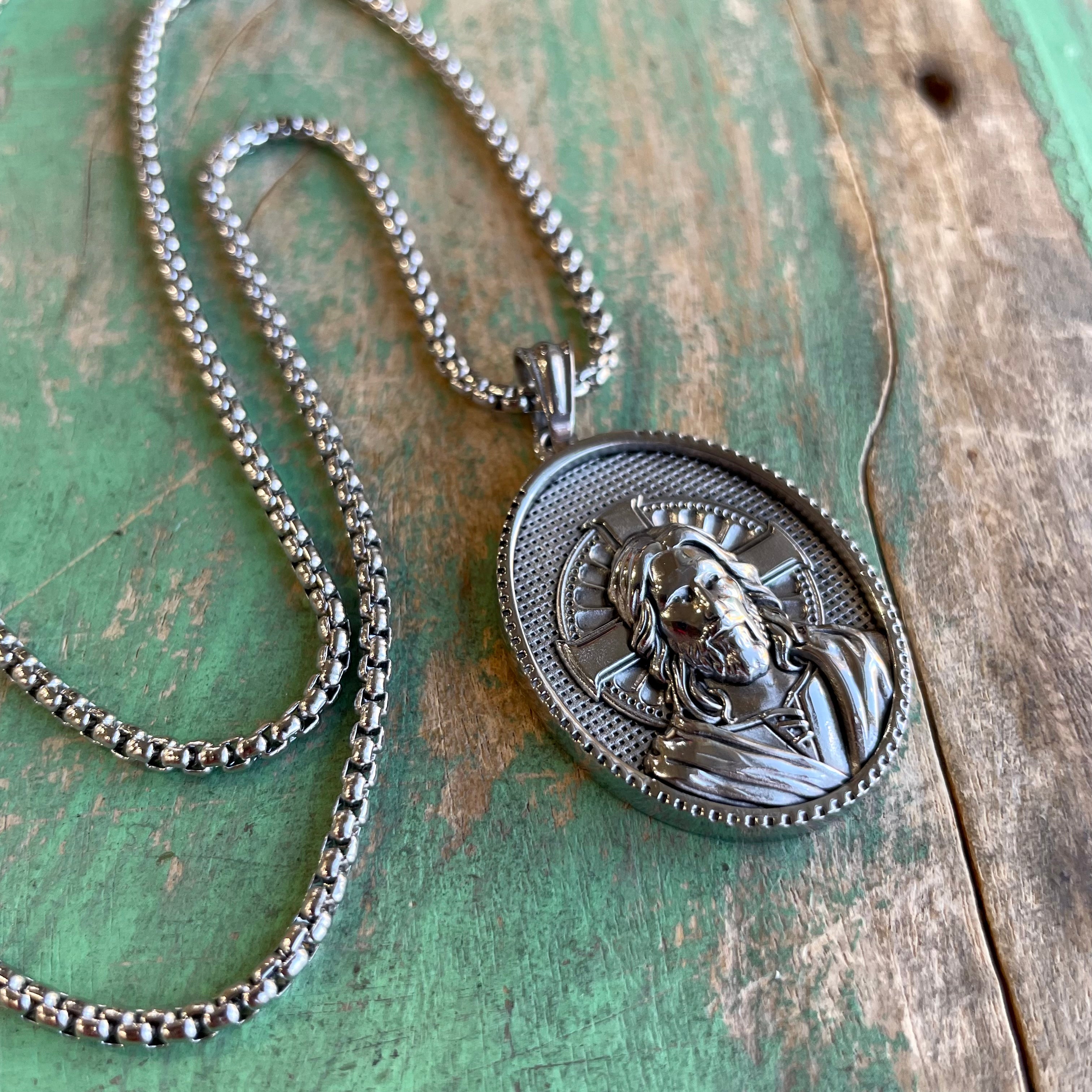 Stainless Steel Jesus Christ Chain Necklace