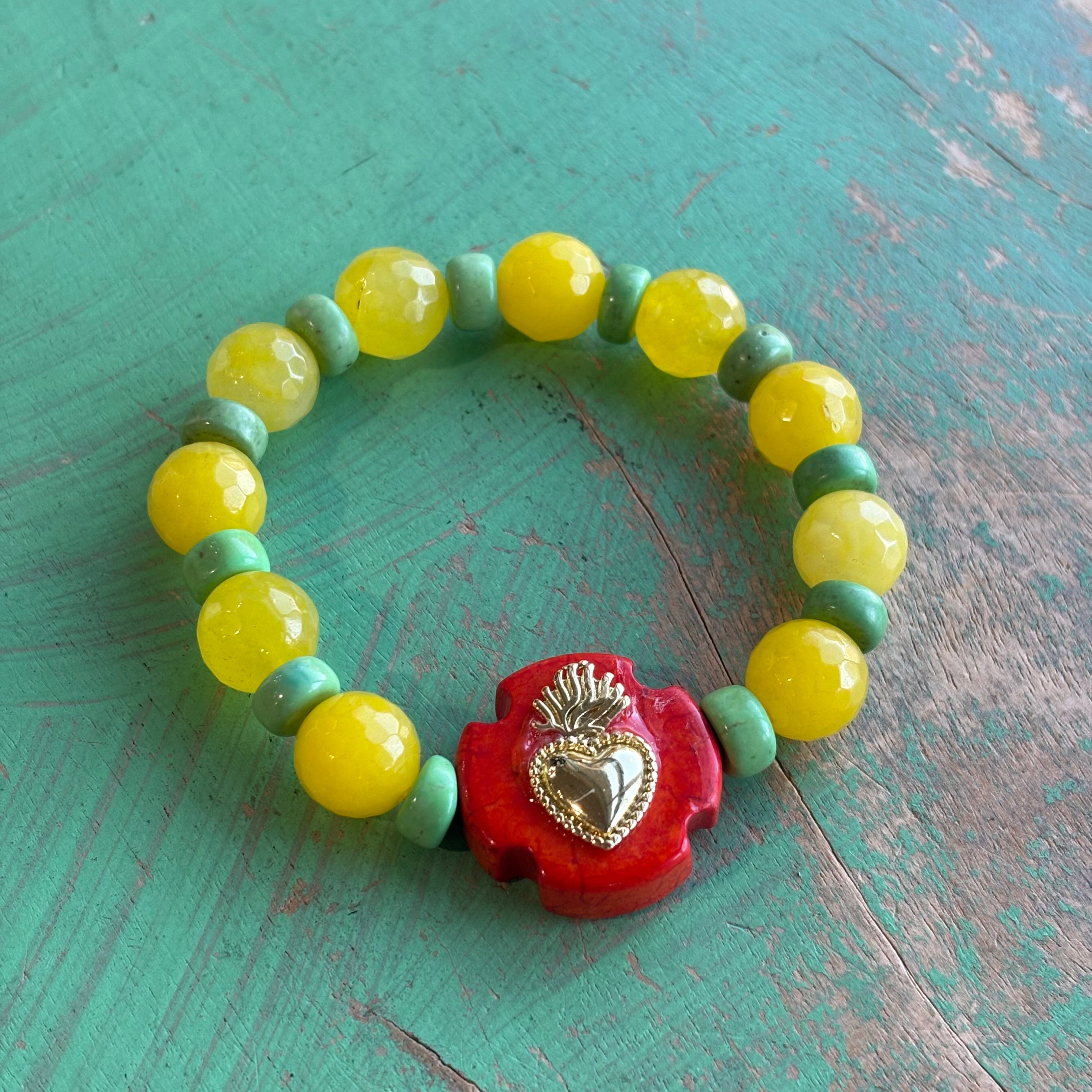 Orange Lime Sherbet Sacred Heart Bracelet