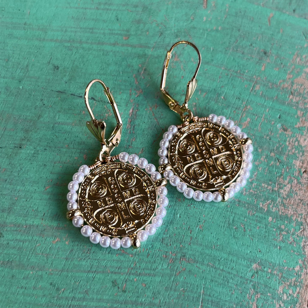 Pearl St Benedict Necklace or Earrings