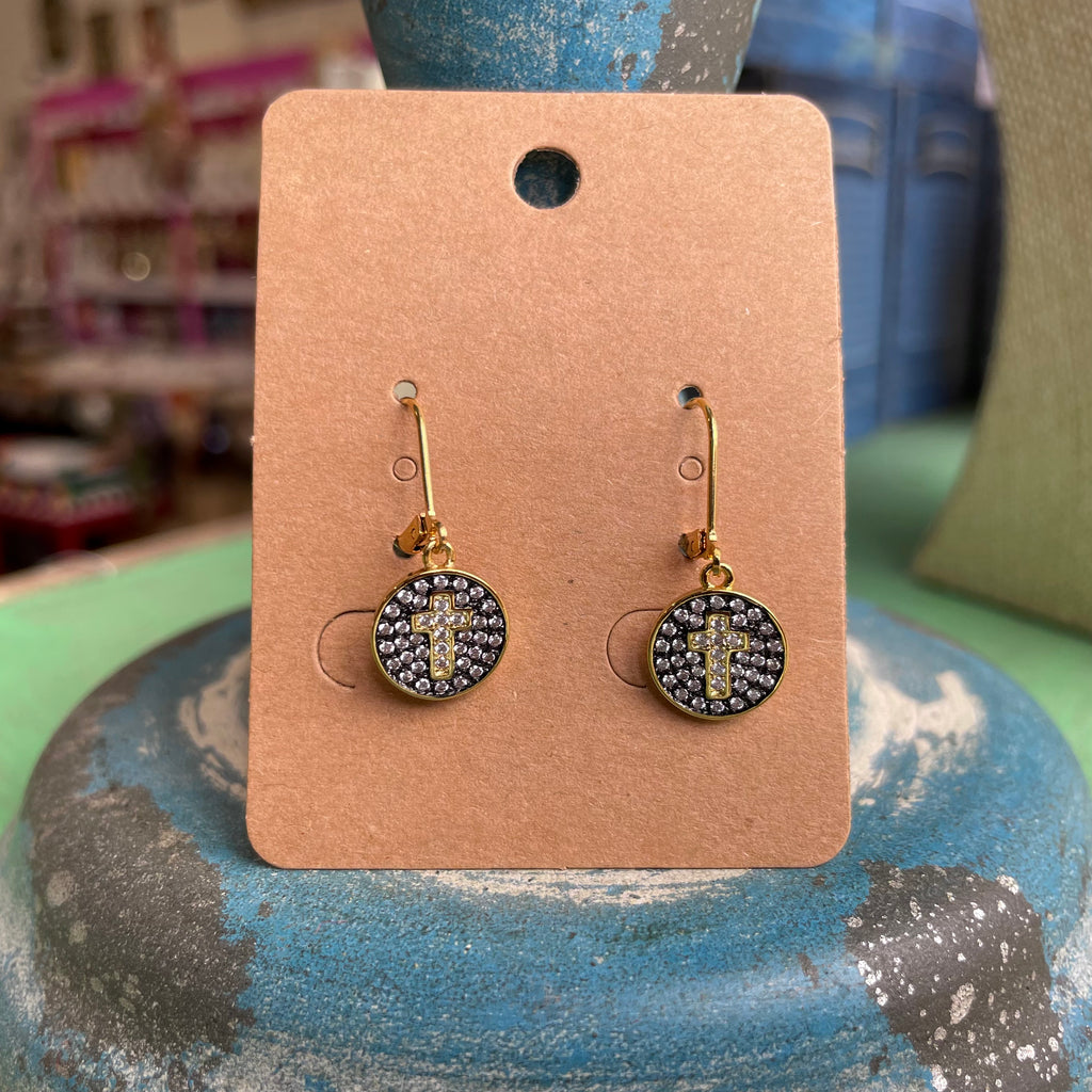 Pave Cross Faith Necklace and Earrings