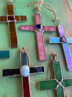 Stained Glass Cross Ornaments