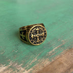Stainless Steel St Benedict Cross Ring