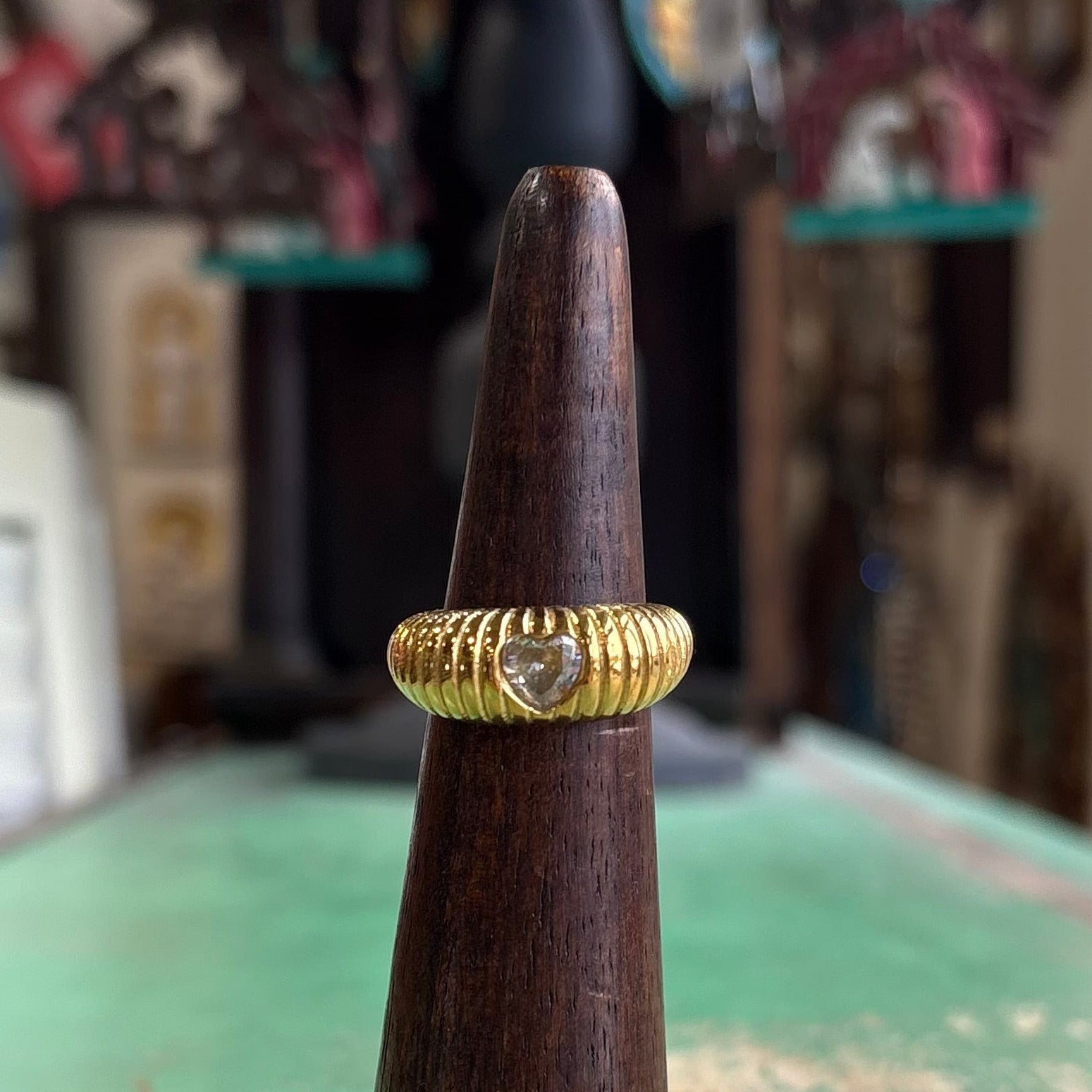 Heart of Grace Gold Stainless Dome Ring