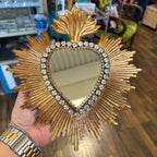 Jeweled Rays Gold Sacred Heart Mirror