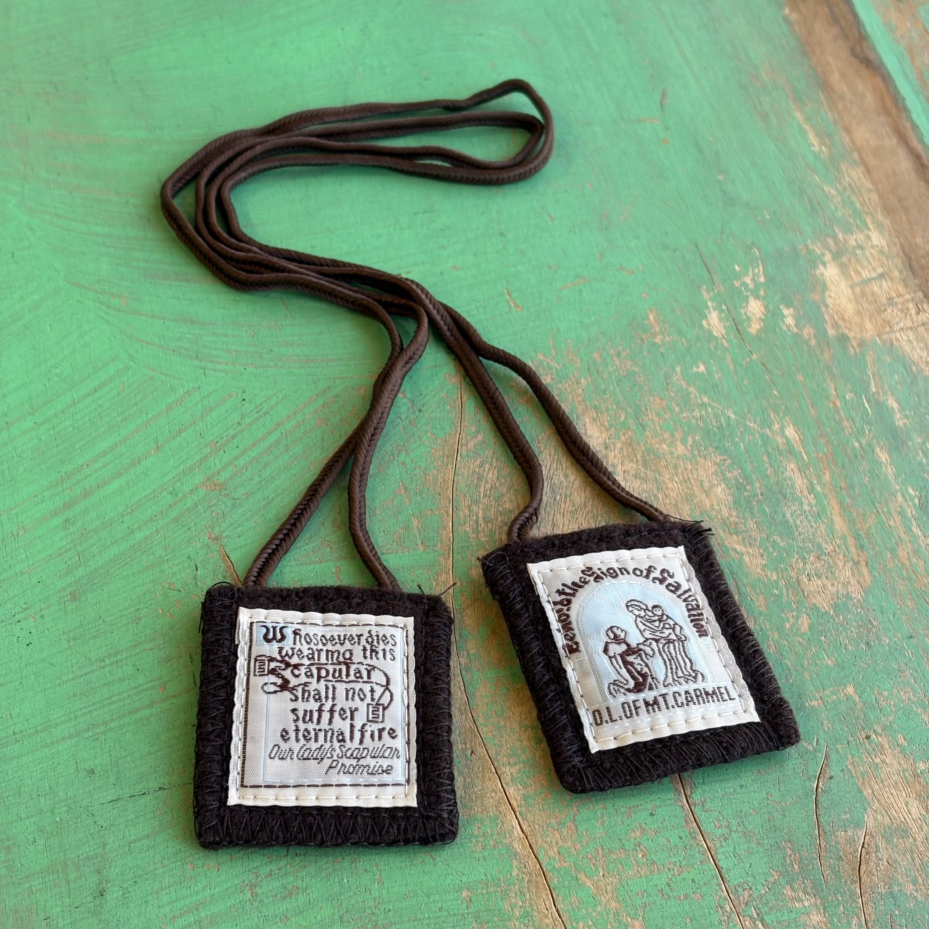 Brown Wool 2" Scapular of Our Lady of Mount Carmel – Traditional Catholic Devotional