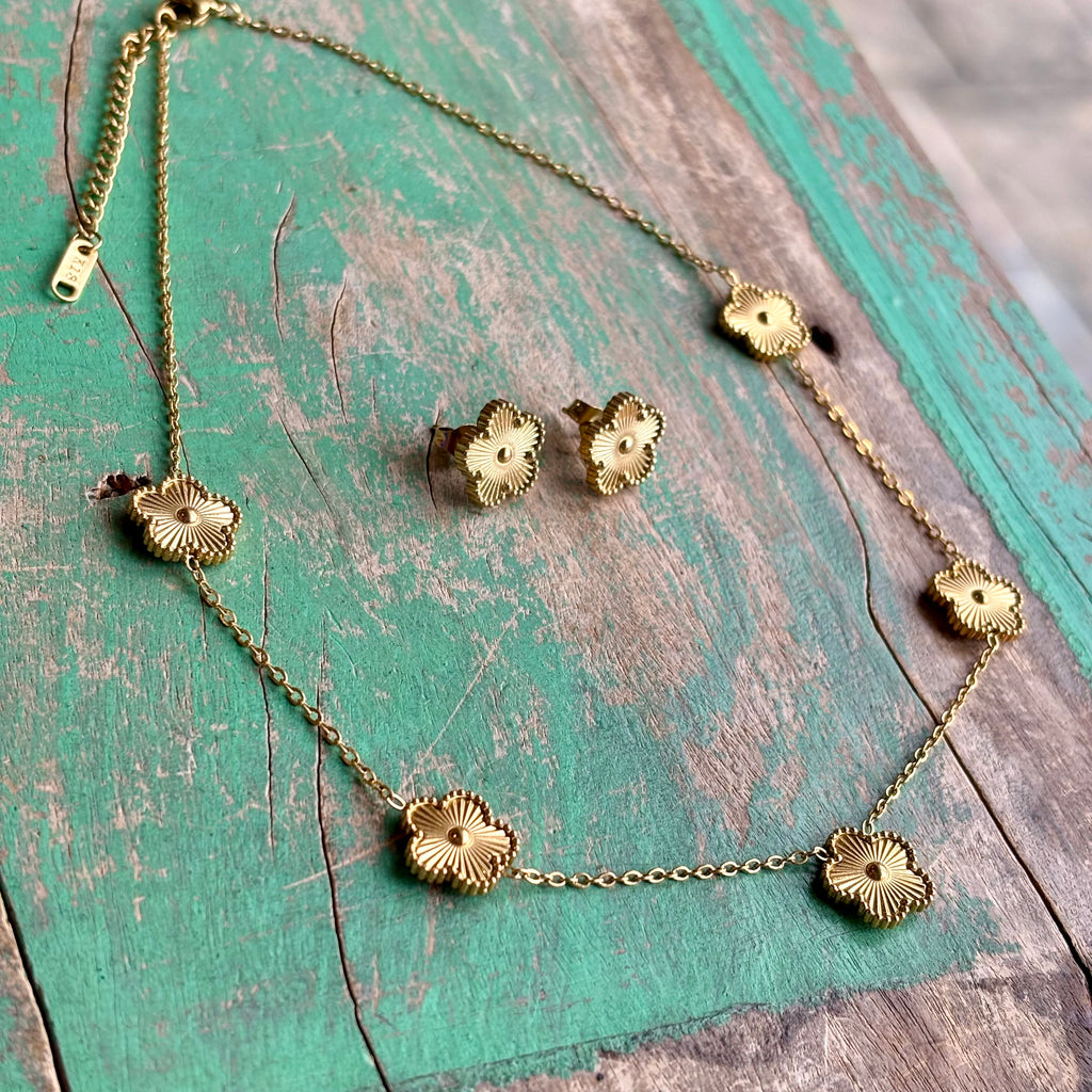 Linked Flower Necklace, Bracelet or Earrings
