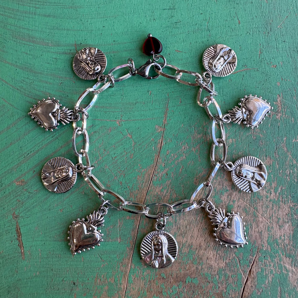 OLG Sacred Heart Charm Bracelet or Earrings