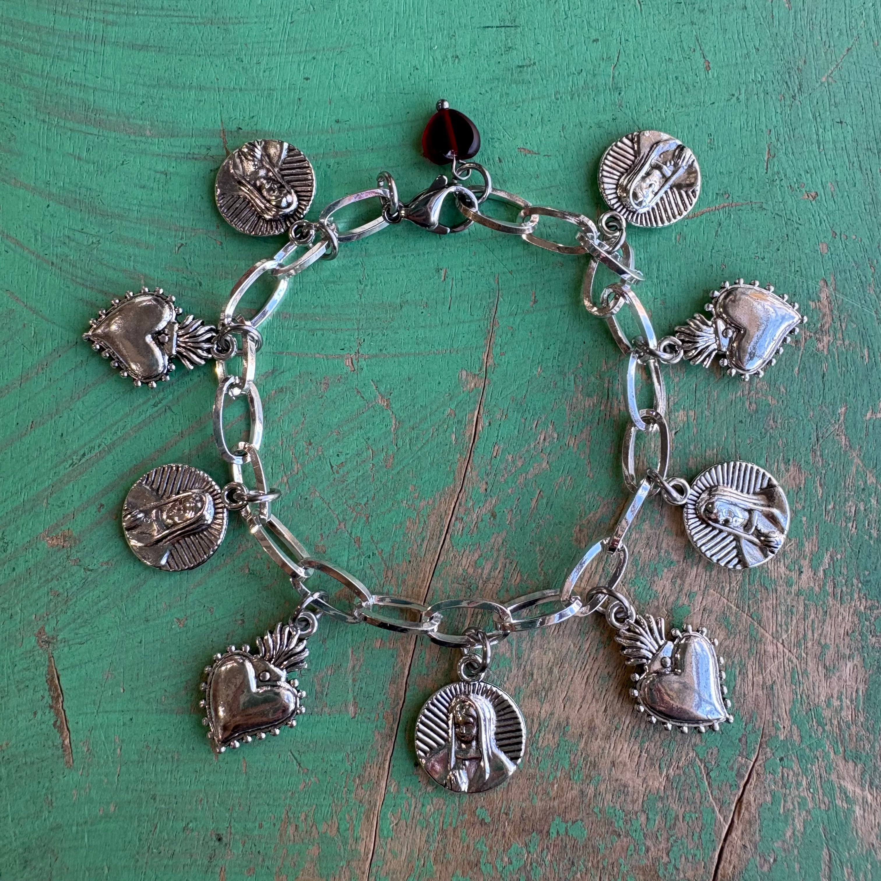 OLG Sacred Heart Charm Bracelet or Earrings