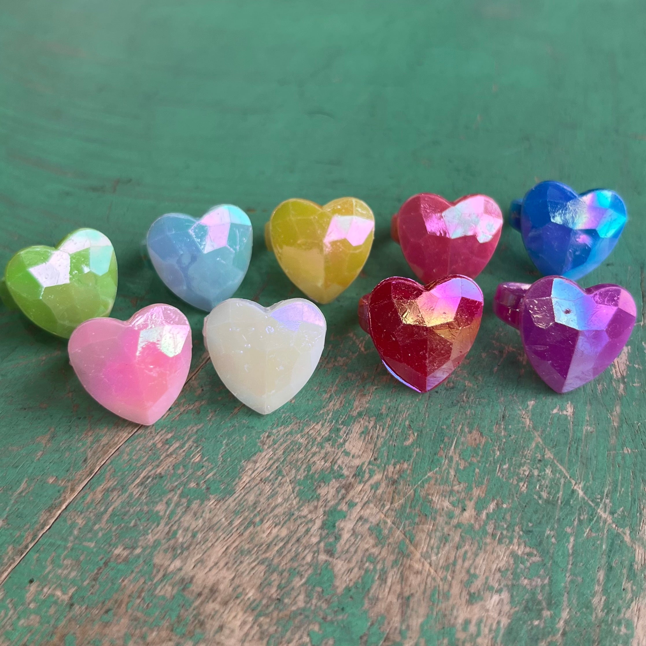 Girl's Plastic Heart Rings