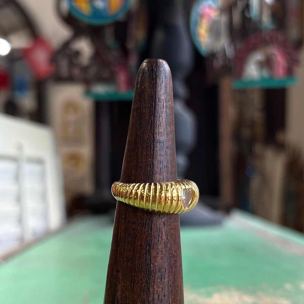 Heart of Grace Gold Stainless Dome Ring