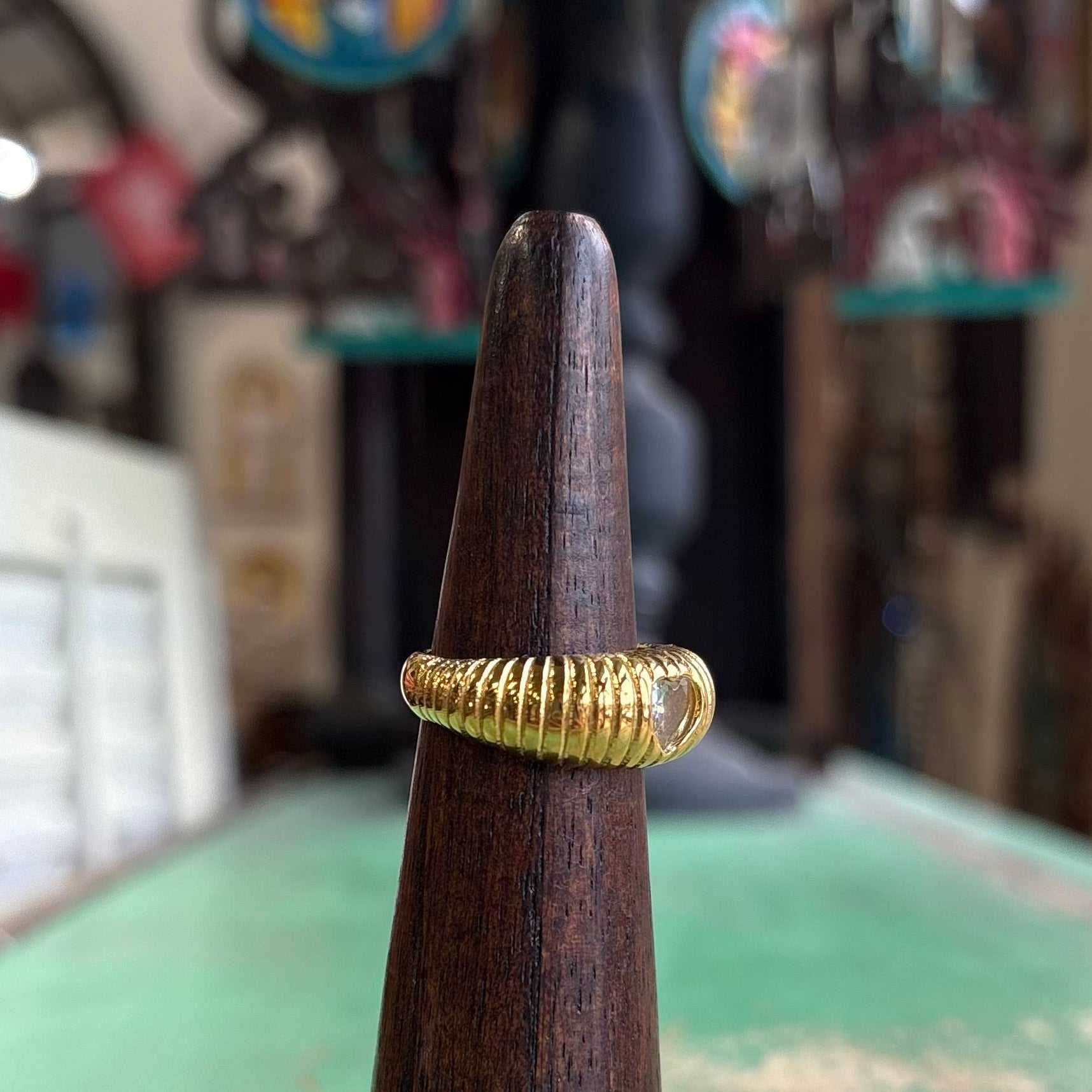 Heart of Grace Gold Stainless Dome Ring